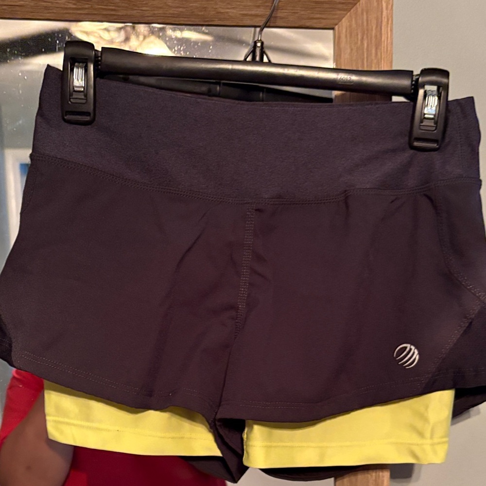 MPG Black and Yellow Women's Athletic Shorts